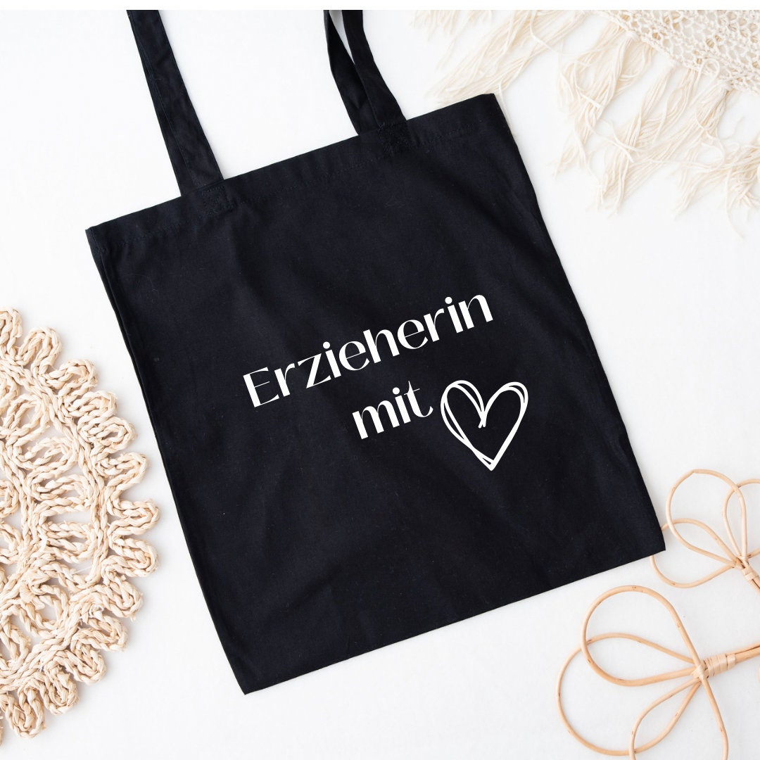 Totebag Erzieherin mit Herz| Tasche | Beutel | Einkaufstasche