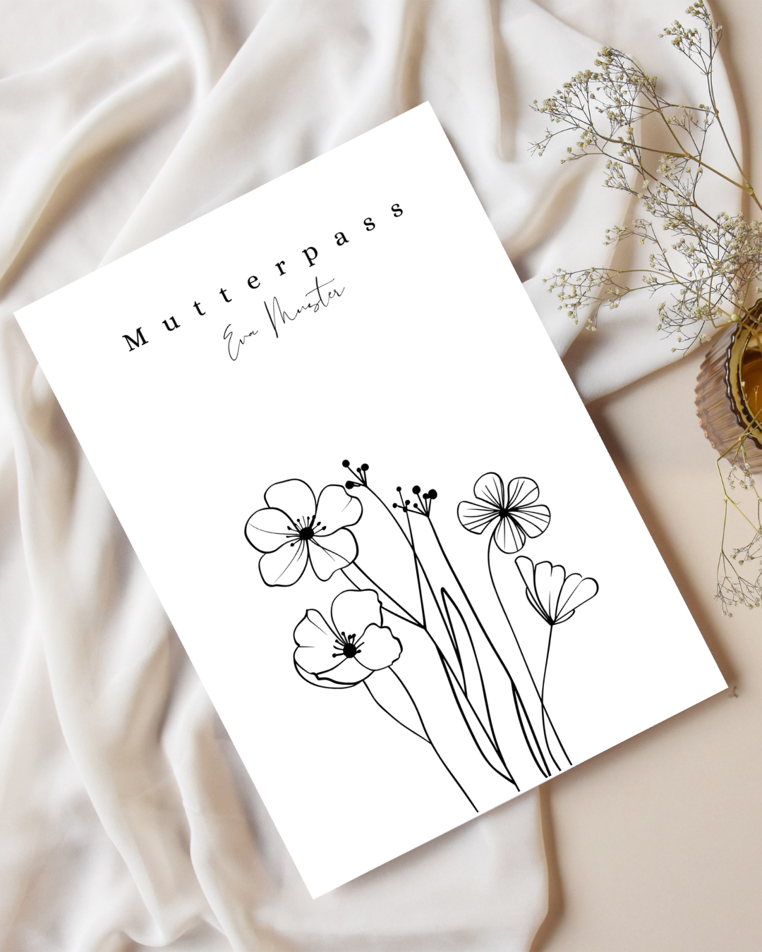 Mutterpasshülle Blumenwiese klein