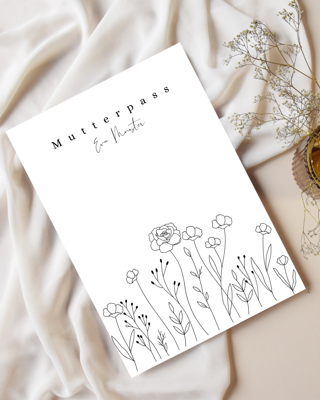 Mutterpasshülle Blumenwiese groß