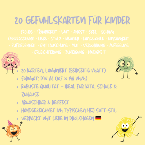 Gefühlskarten für Kinder – 20 Emotionen im Kritzelstil | Emotionen lernen & benennen