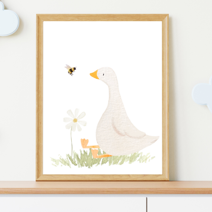 Poster-Set „Gans & Gänseblümchen“ – 3-teilig für das Kinderzimmer
