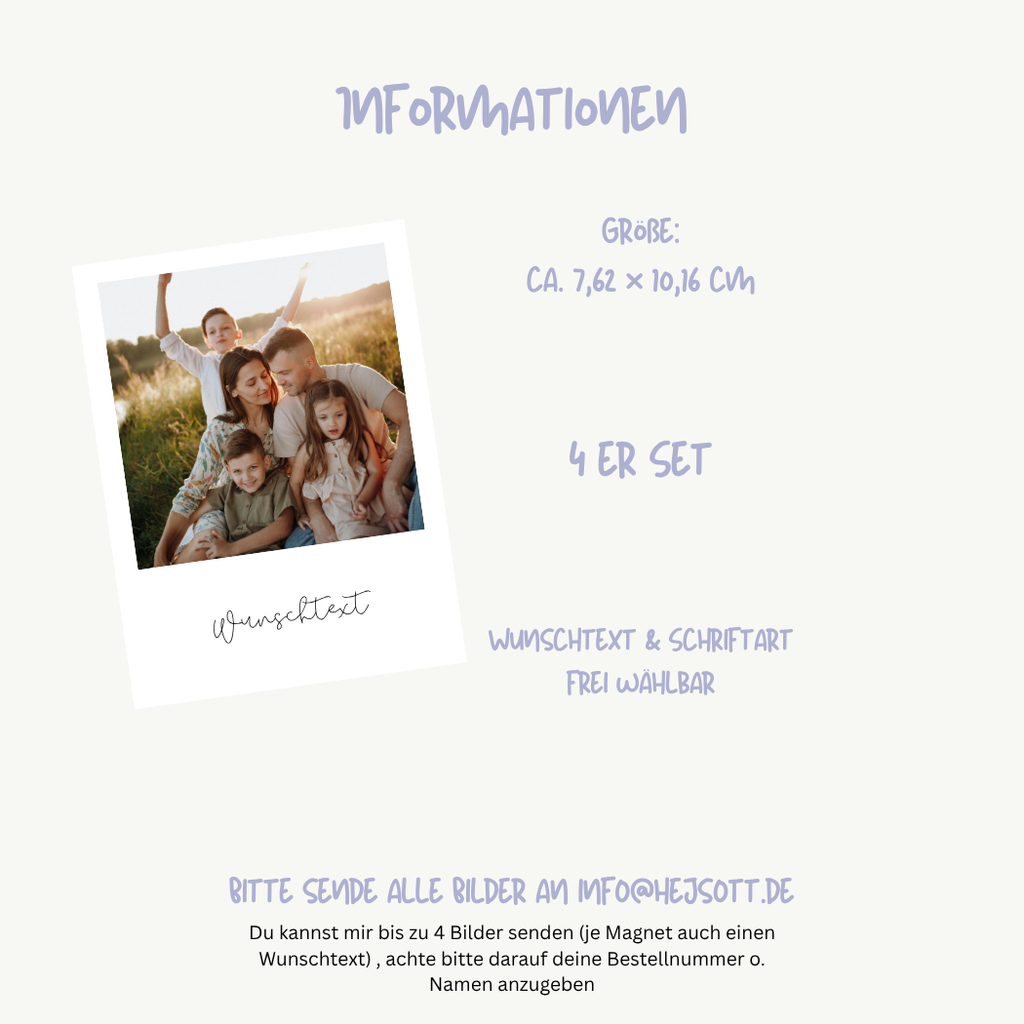 Personalisierbare Fotomagnete – 4er-Set