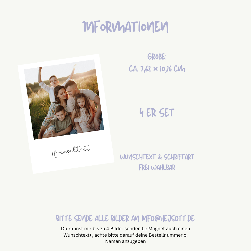 Personalisierbare Fotomagnete – 4er-Set