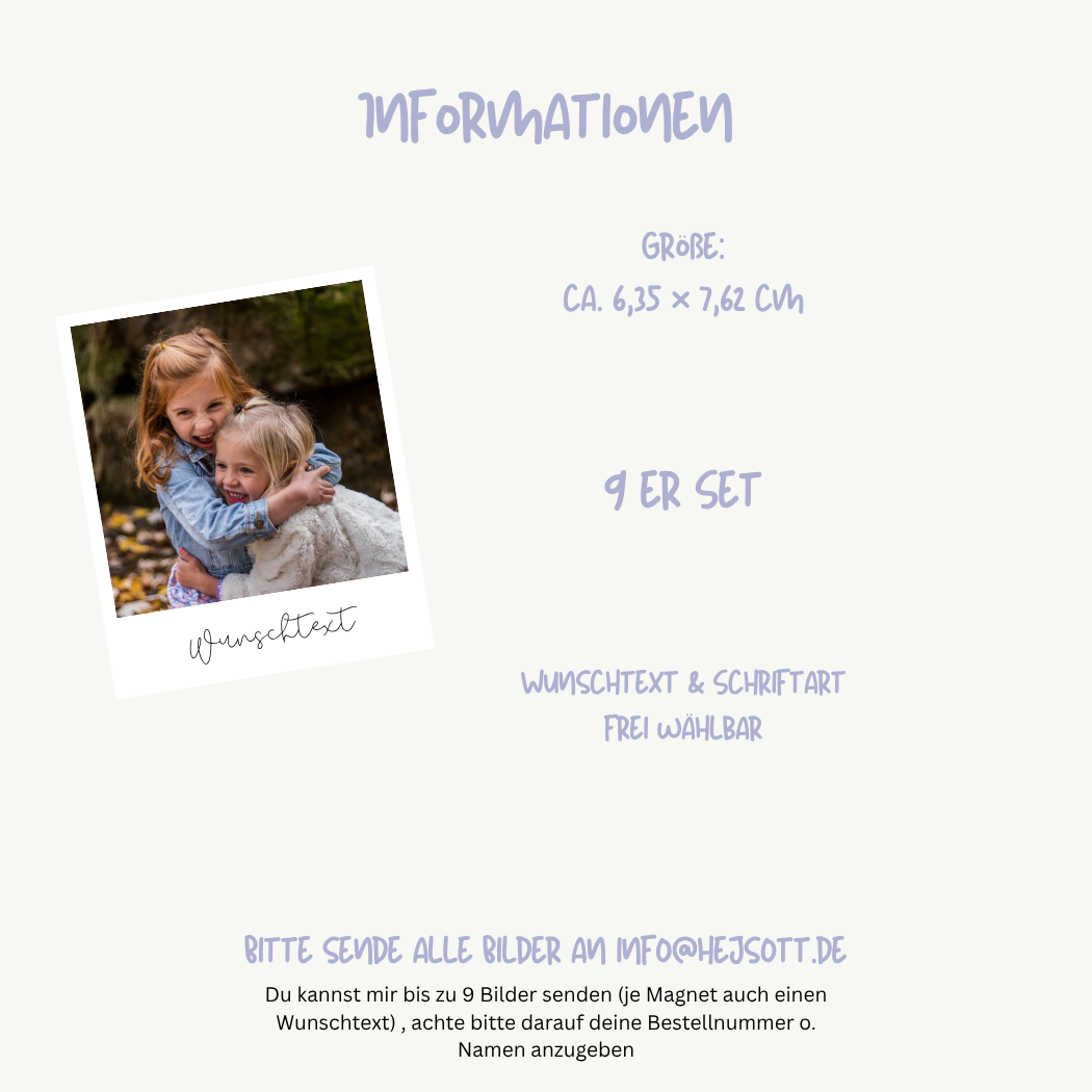 Personalisierbare Fotomagnete – 9er-Set