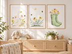 Poster-Set „Gans & Gummistiefel“ – 3-teilig für das Kinderzimmer