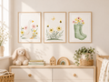 Poster-Set „Gans & Gummistiefel“ – 3-teilig für das Kinderzimmer