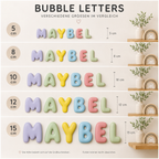 Bubble Letters | Türdekoration Kinderzimmer