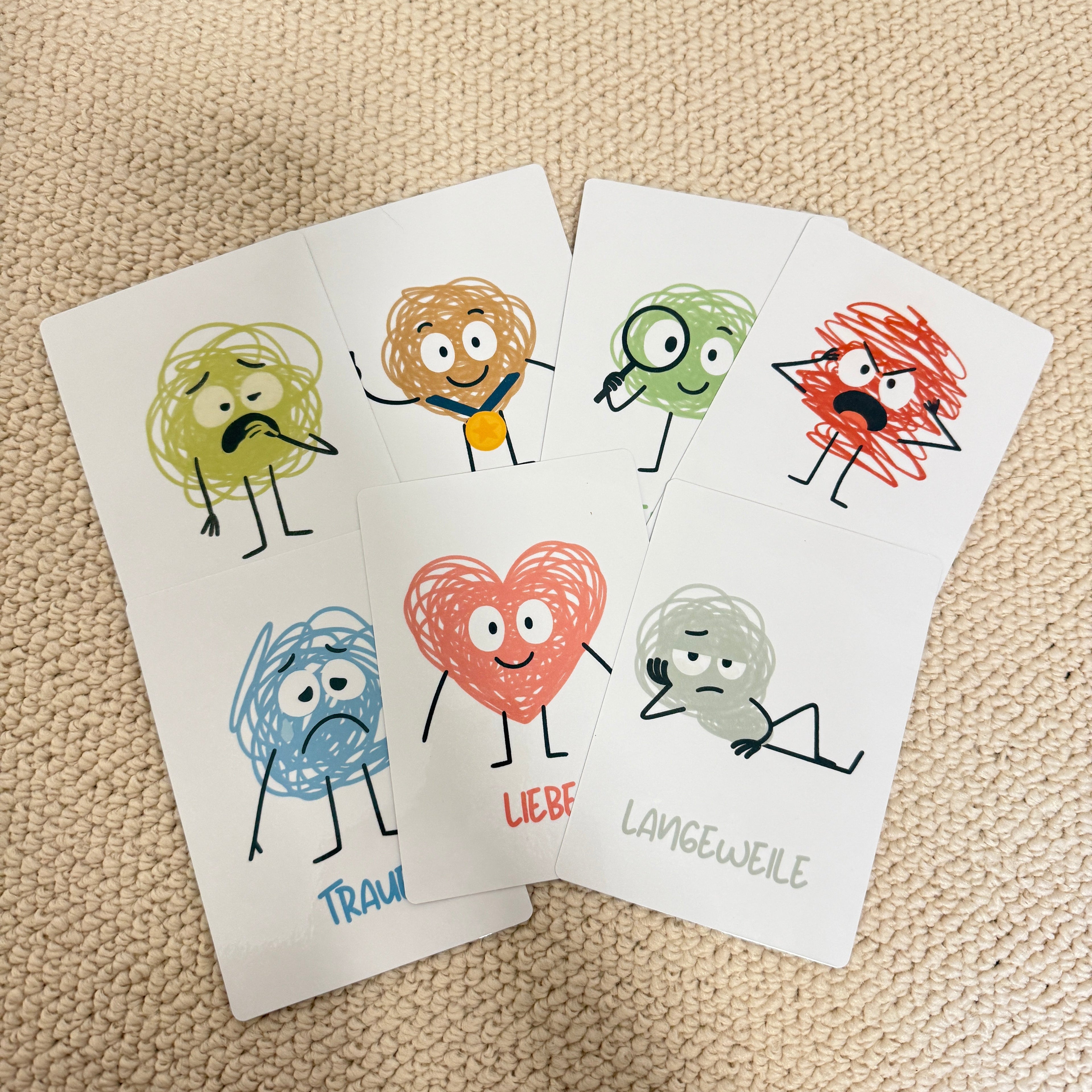 Gefühlskarten für Kinder – 20 Emotionen im Kritzelstil | Emotionen lernen & benennen