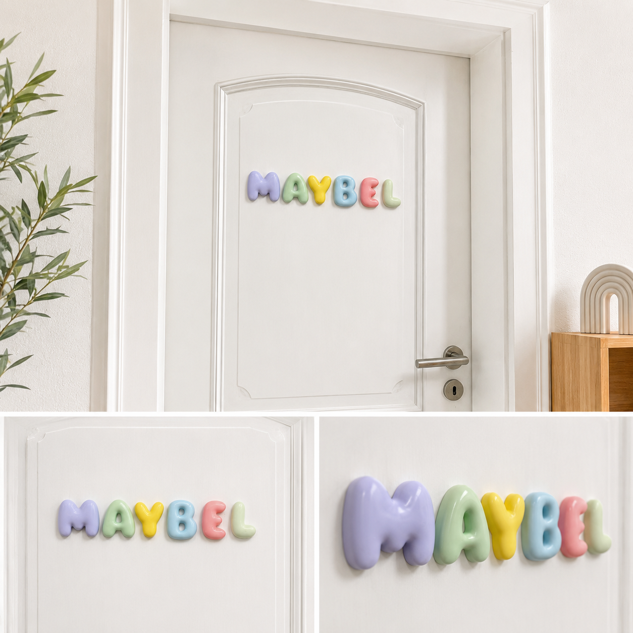 Bubble Letters | Türdekoration Kinderzimmer