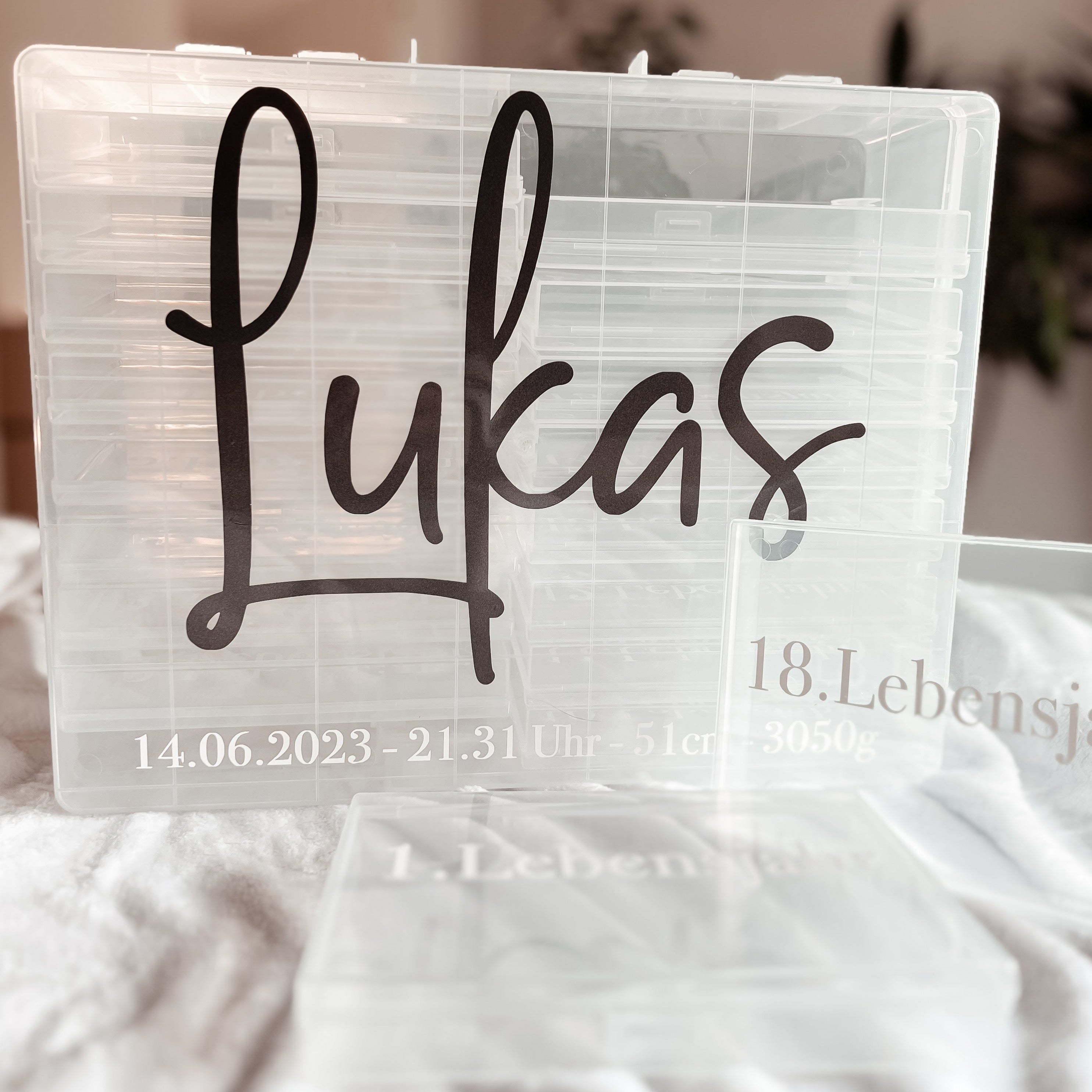 Fotobox mit Name und Geburtsdaten