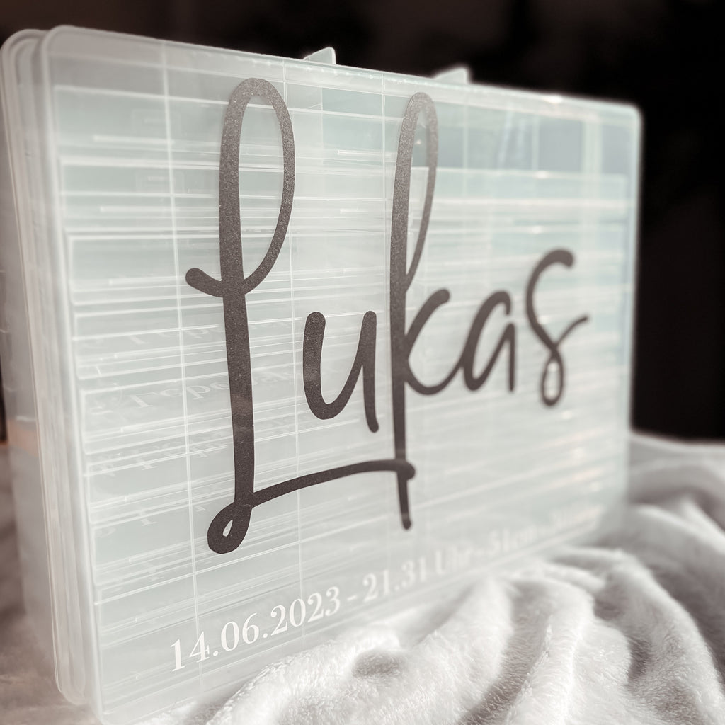 Fotobox mit Name und Geburtsdaten