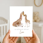 Grußkarte zur Geburt „Giraffenliebe“ – personalisiert mit Name & Datum