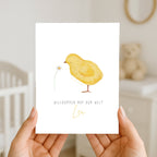 Grußkarte zur Geburt „Kleines Küken“ – personalisiert mit Name & Datum