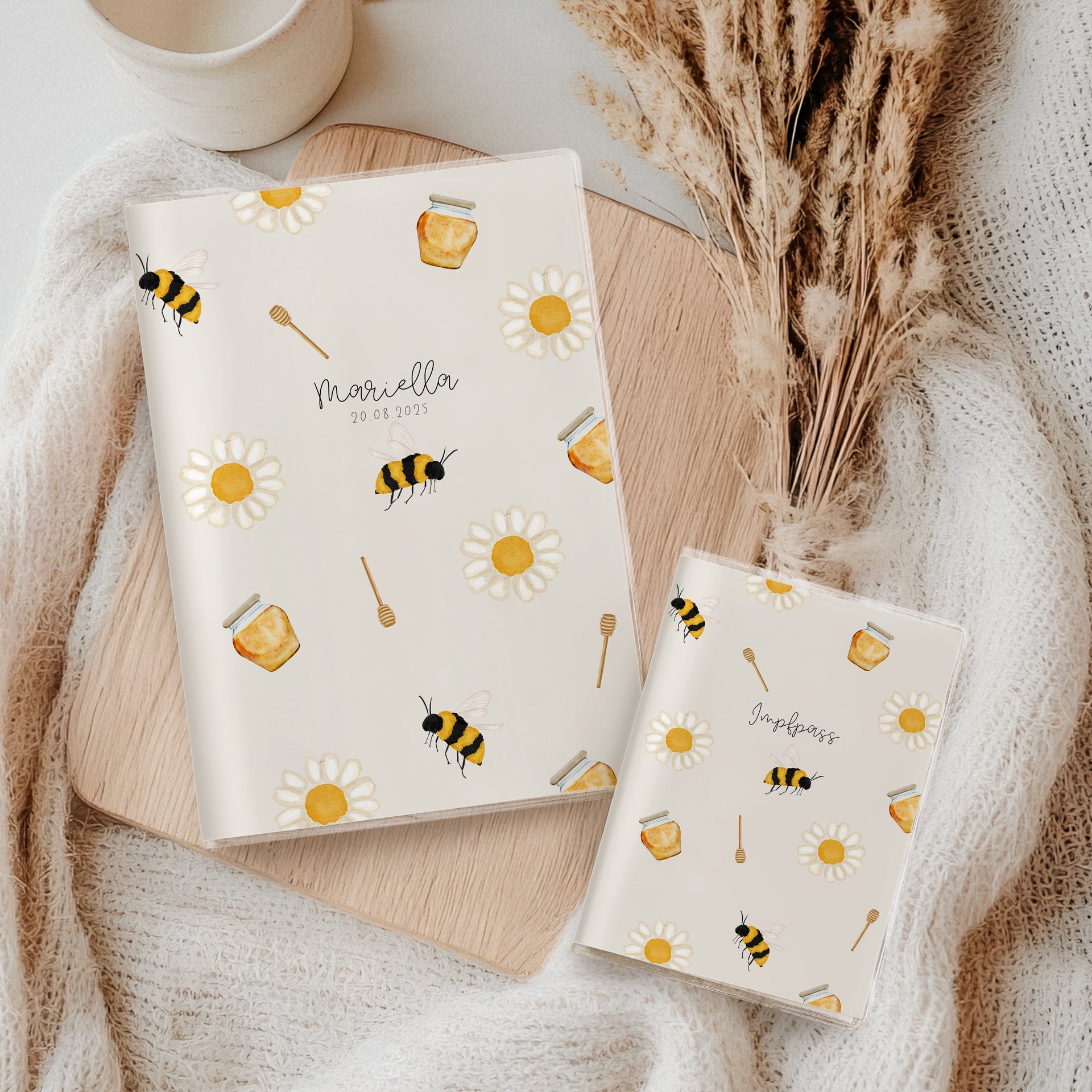 aufbewahrung impfpass Personalisierte U-Heft & Impfpass Hülle Set – Bienen & Honig Design – Hey  Søtt