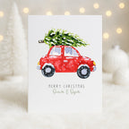 Personalisierte Weihnachtskarte Auto| Karte zu Weihnachten | Grußkarte mit Umschlag