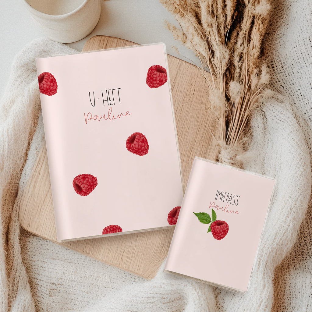 U-Heft Hülle und Impfpasshülle Himbeeren