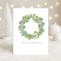 Personalisierte Weihnachtskarte Kranz | Karte zu Weihnachten | Grußkarte mit Umschlag