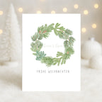 Personalisierte Weihnachtskarte Kranz | Karte zu Weihnachten | Grußkarte mit Umschlag
