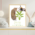 Personalisierbares Geburtsposter Dschungel | Baby Poster mit Geburtsdaten