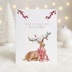 Personalisierte Weihnachtskarte Reh | Karte zu Weihnachten | Grußkarte mit Umschlag
