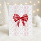 Personalisierte Weihnachtskarte Schleife rot | Karte zu Weihnachten | Grußkarte mit Umschlag