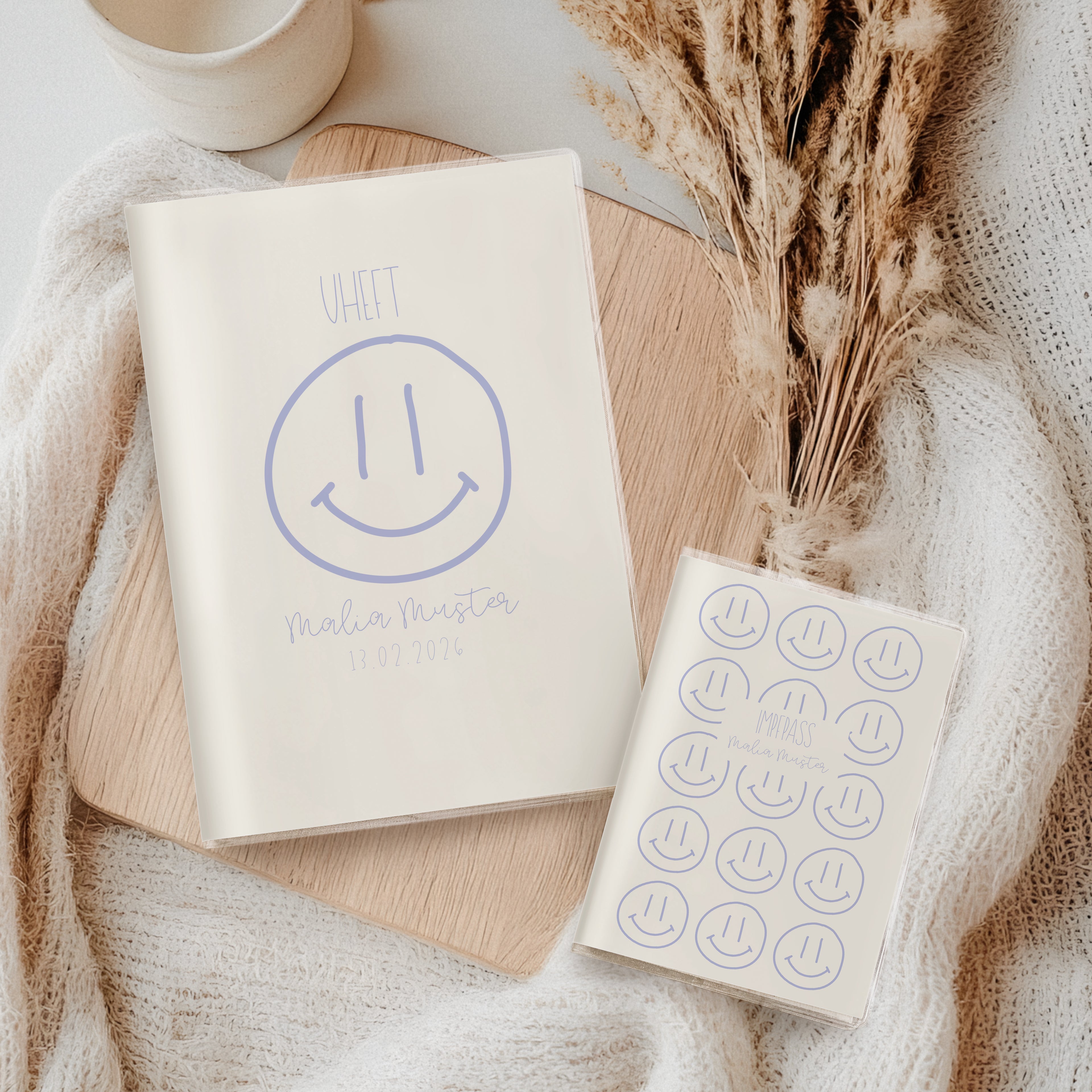 U-Heft Hülle und Impfpasshülle Smiley