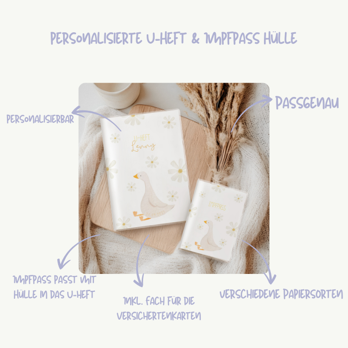 U-Heft Hülle und Impfpasshülle Gans