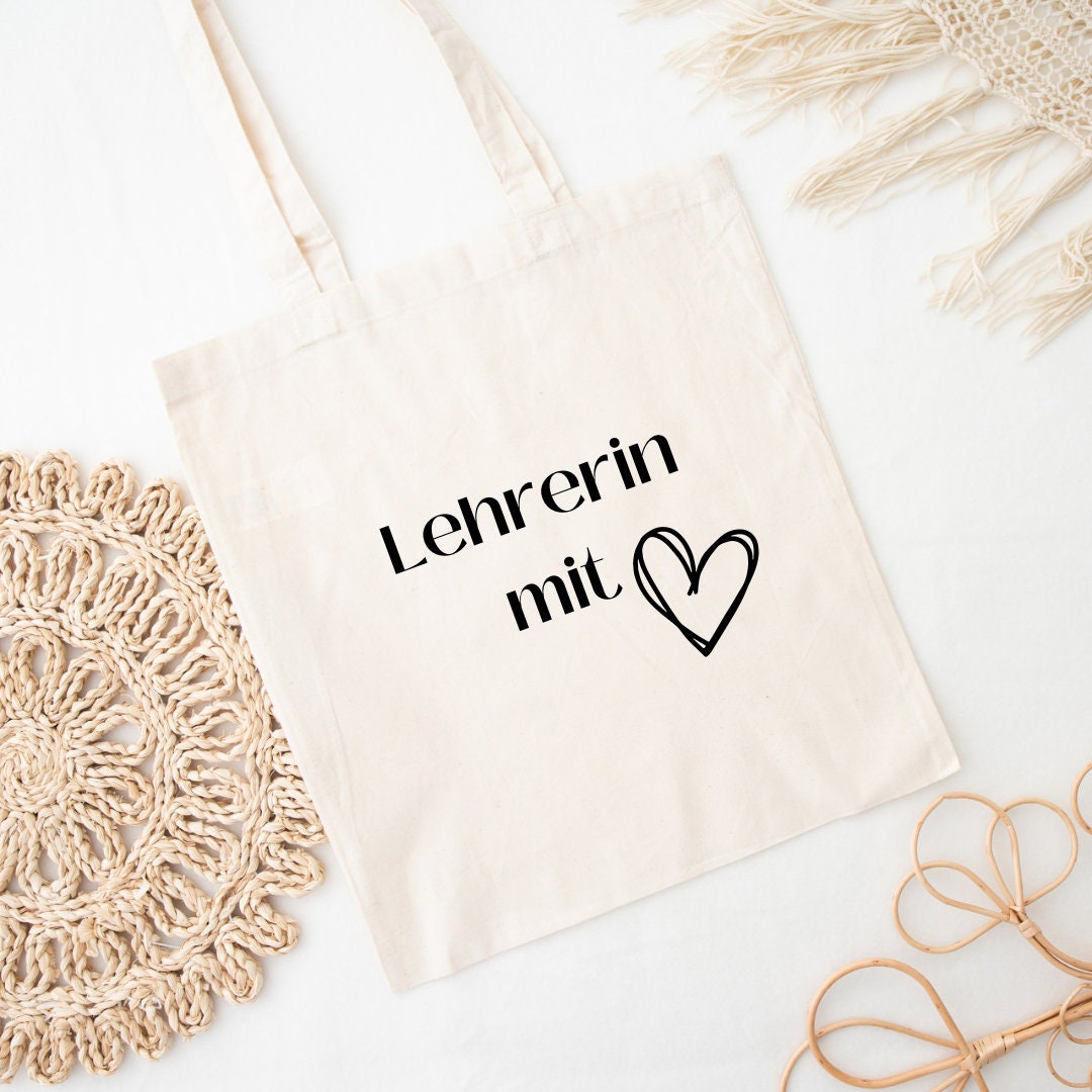Totebag Lehrerin mit Herz | Tasche | Beutel | Einkaufstasche